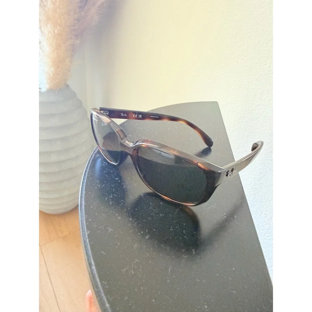 Ray-Ban RB4161 710 Tortoise Square Sunglasses Women 59mm Green Lens